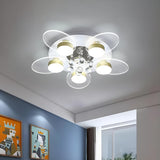 Contemporary Flower Round LED Flush Mount Light 5-Light Image - 1