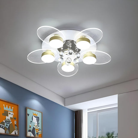 Contemporary Flower Round LED Flush Mount Light 5-Light Image - 1