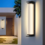 Contemporary Geometric Metal Black Exterior Wall Sconce Image - 1