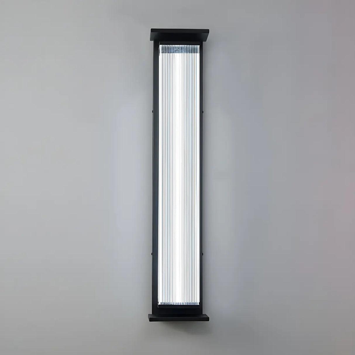 Contemporary Geometric Metal Black Exterior Wall Sconce Image - 10