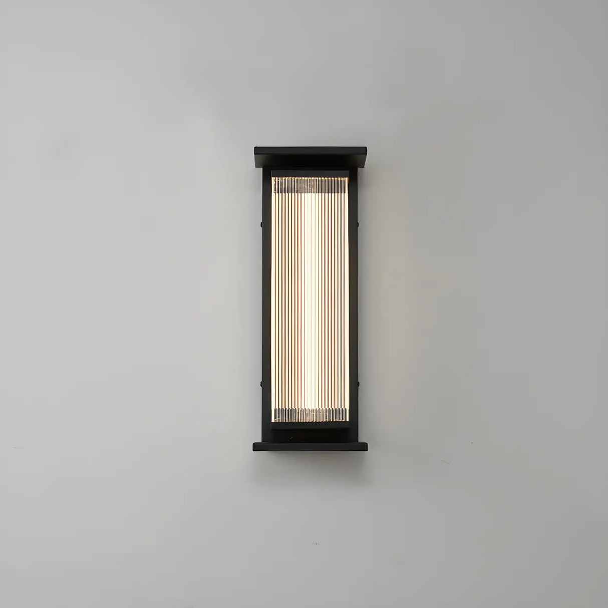 Contemporary Geometric Metal Black Exterior Wall Sconce Image - 11