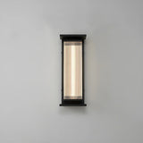 Contemporary Geometric Metal Black Exterior Wall Sconce Image - 11