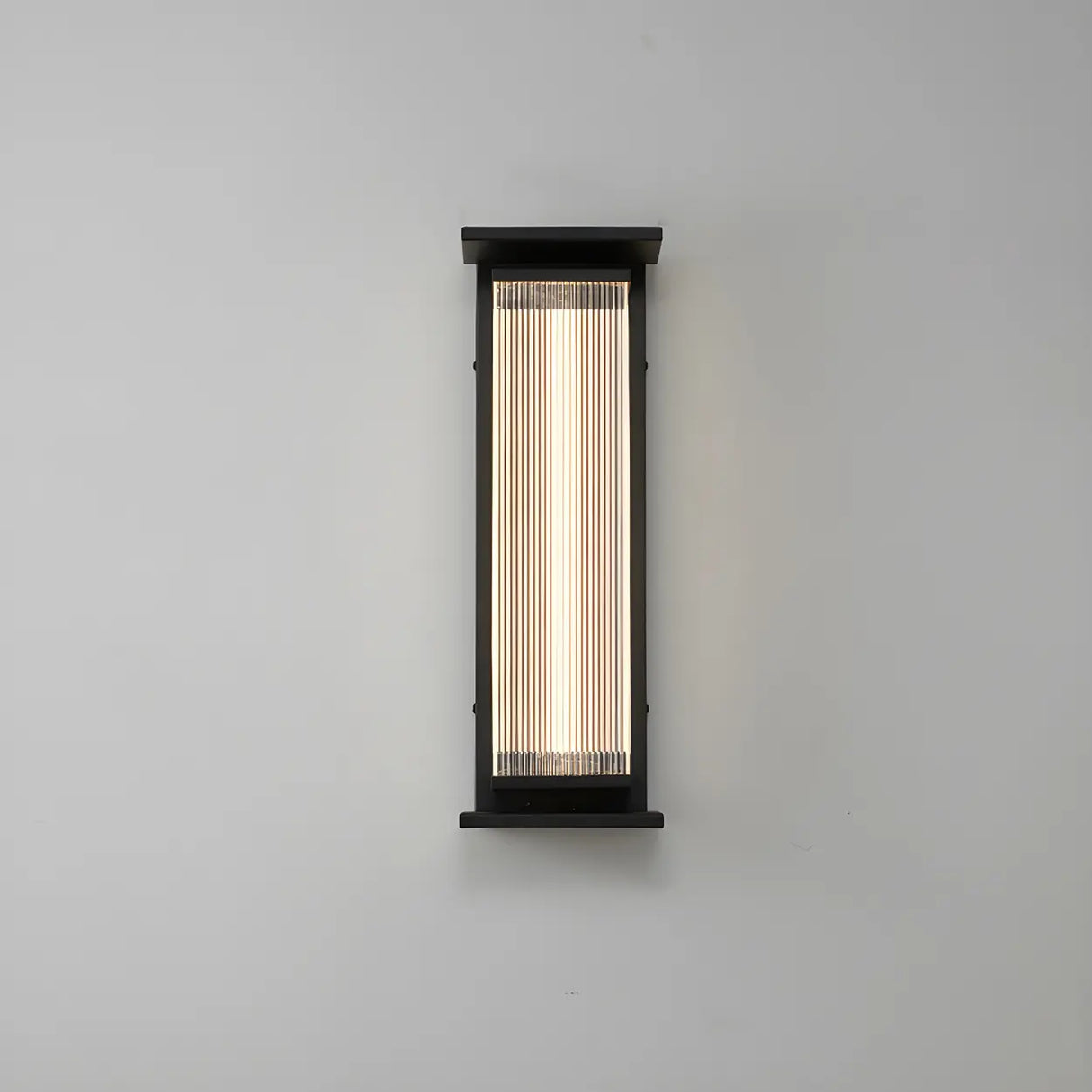 Contemporary Geometric Metal Black Exterior Wall Sconce Image - 14