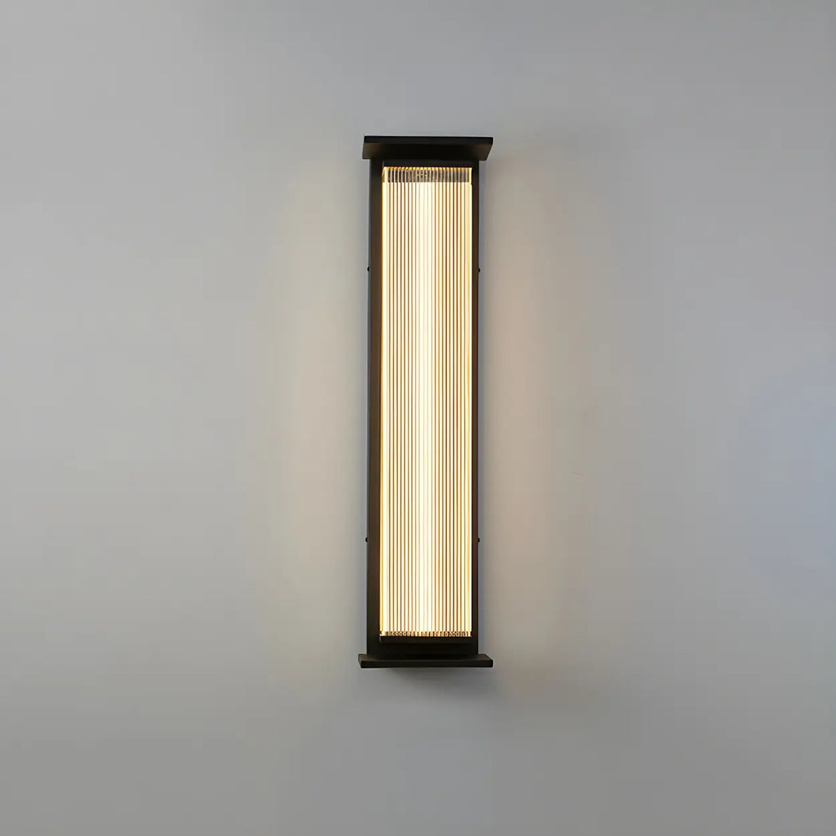 Contemporary Geometric Metal Black Exterior Wall Sconce Image - 15