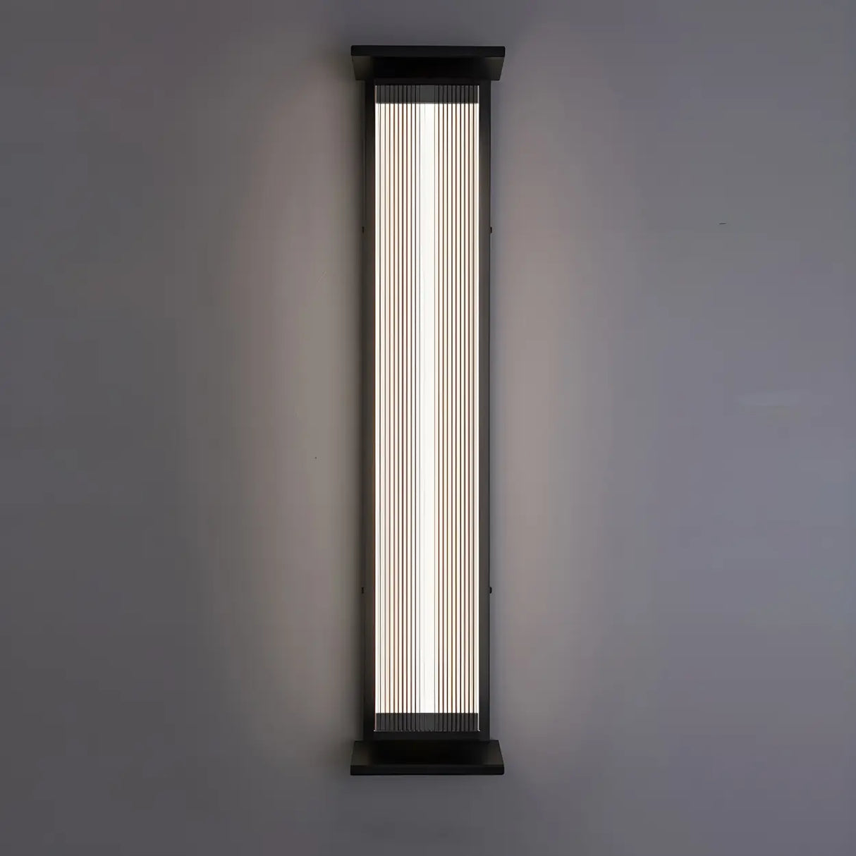 Contemporary Geometric Metal Black Exterior Wall Sconce Image - 16