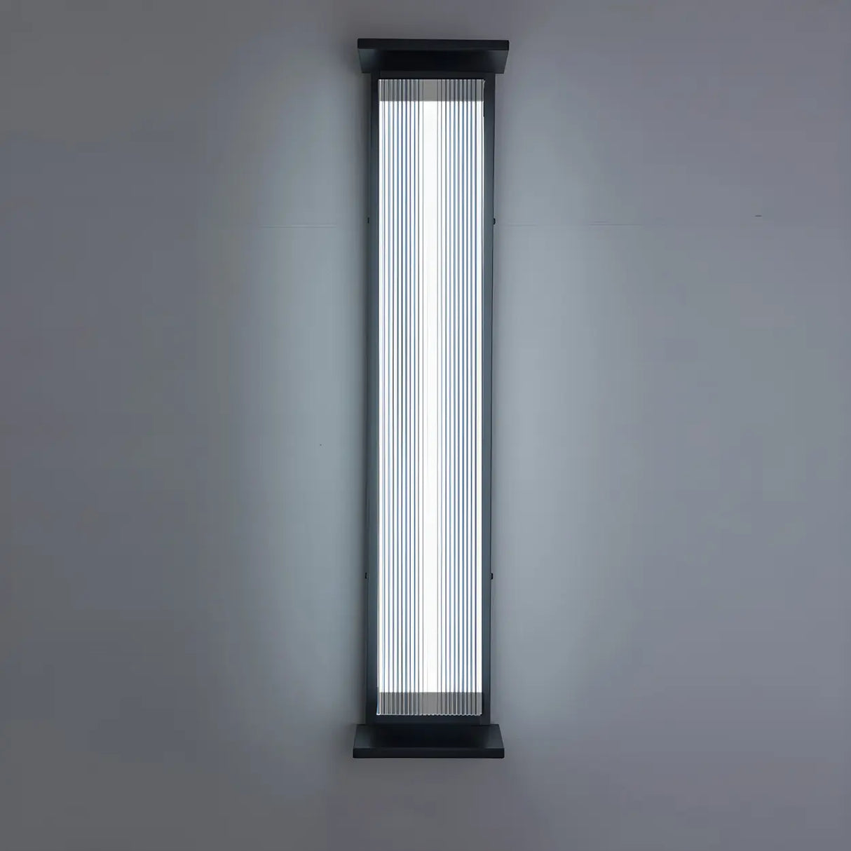 Contemporary Geometric Metal Black Exterior Wall Sconce Image - 17