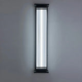 Contemporary Geometric Metal Black Exterior Wall Sconce Image - 17