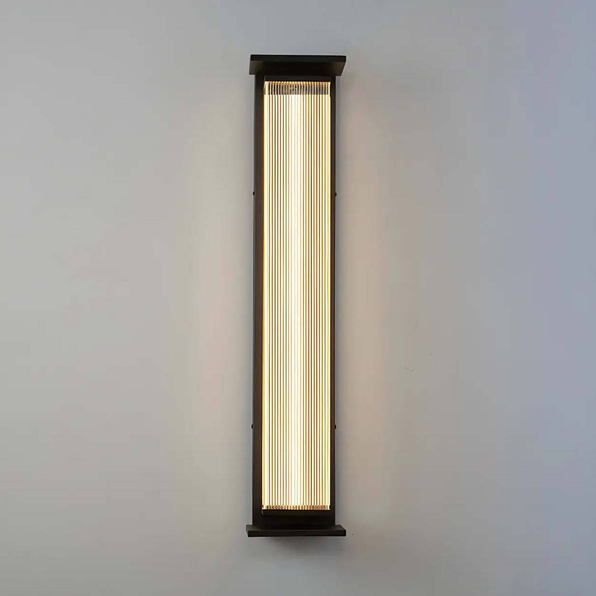 Contemporary Geometric Metal Black Exterior Wall Sconce Image - 19