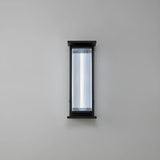 Contemporary Geometric Metal Black Exterior Wall Sconce Image - 2