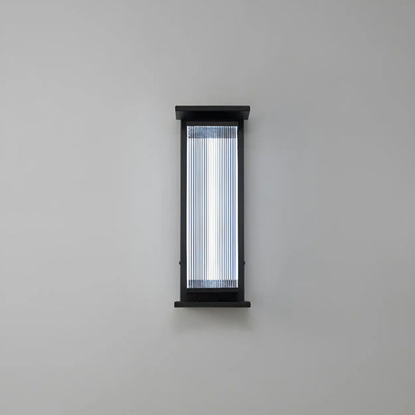 Contemporary Geometric Metal Black Exterior Wall Sconce Image - 2