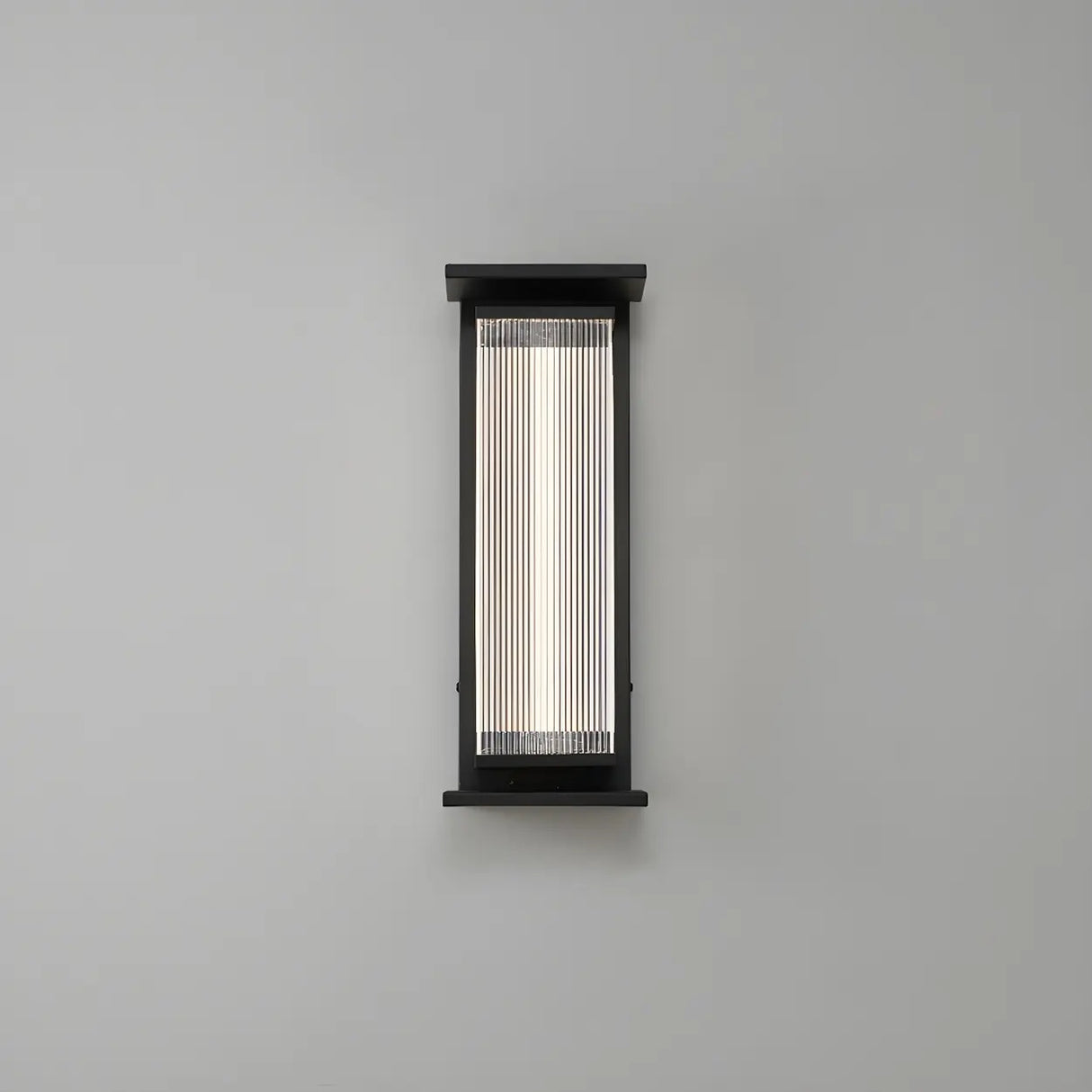 Contemporary Geometric Metal Black Exterior Wall Sconce Image - 22