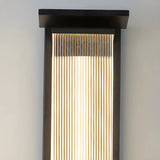 Contemporary Geometric Metal Black Exterior Wall Sconce Image - 24