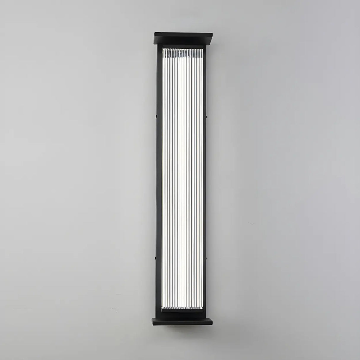 Contemporary Geometric Metal Black Exterior Wall Sconce Image - 29