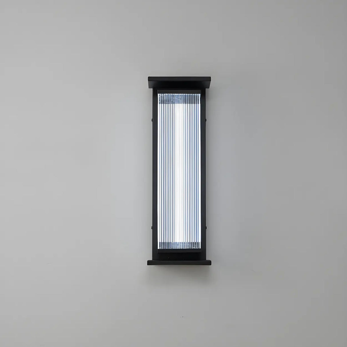 Contemporary Geometric Metal Black Exterior Wall Sconce Image - 4