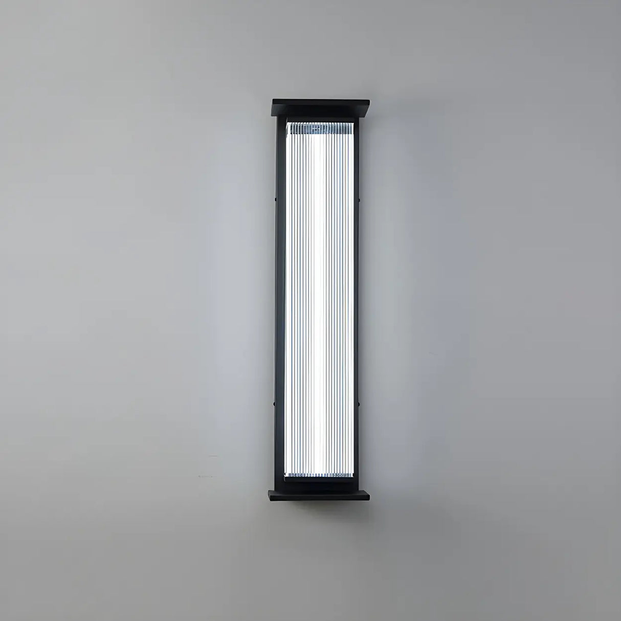 Contemporary Geometric Metal Black Exterior Wall Sconce Image - 5