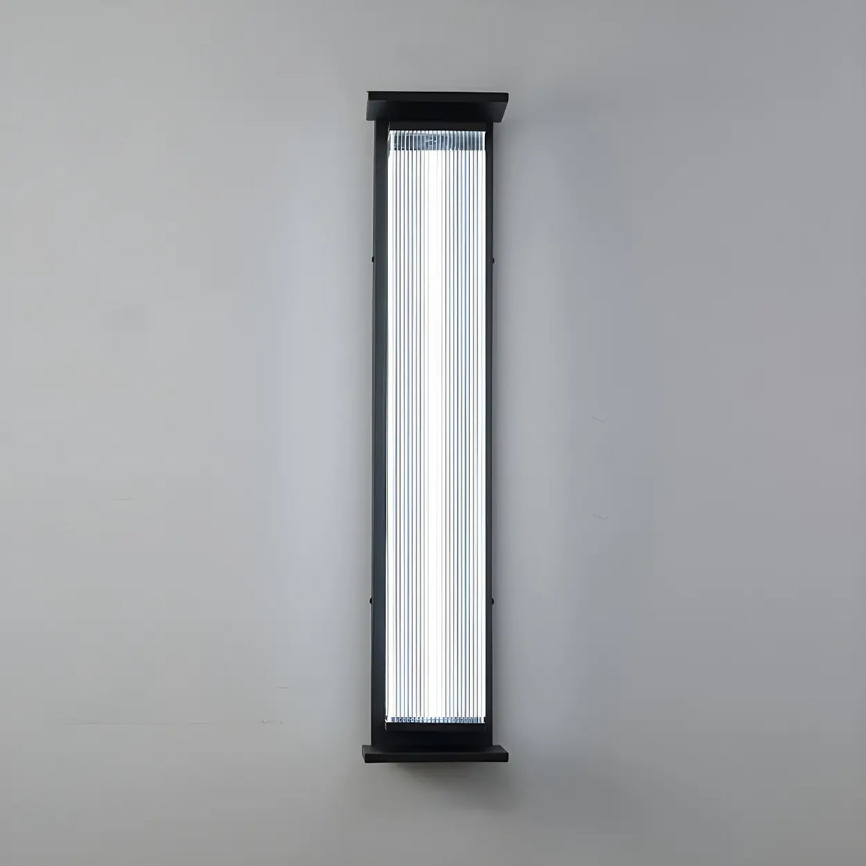 Contemporary Geometric Metal Black Exterior Wall Sconce Image - 8