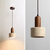 Contemporary Geometric Stone Bedroom Pendant Light Image - 11