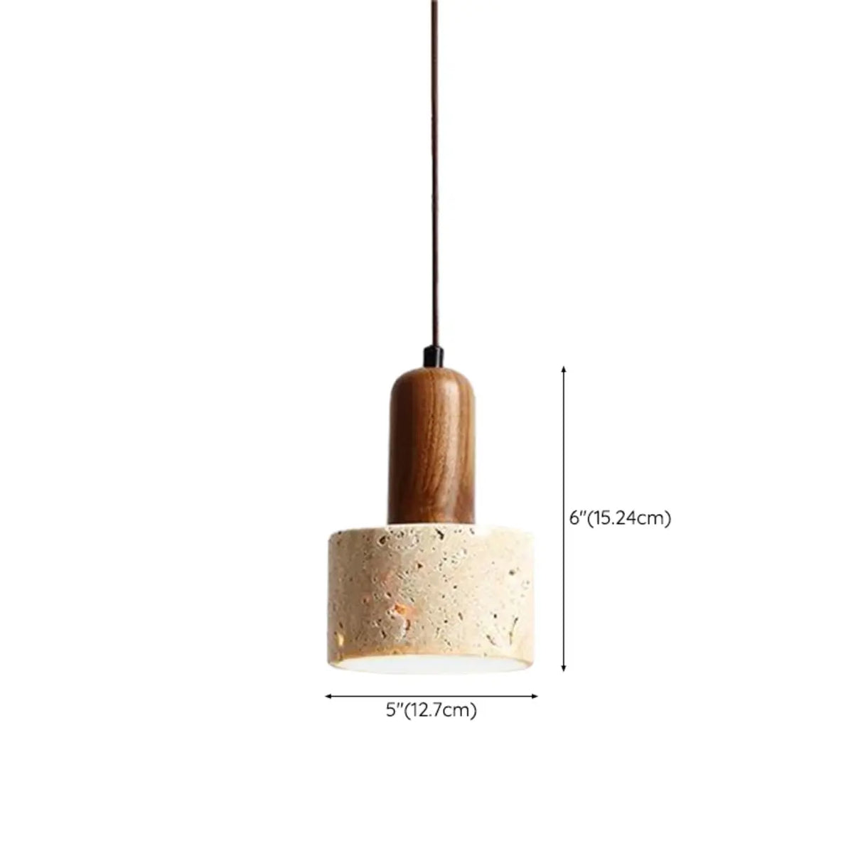 Contemporary Geometric Stone Bedroom Pendant Light 