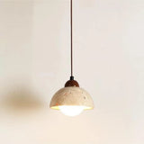 Contemporary Geometric Stone Bedroom Pendant Light Image - 2