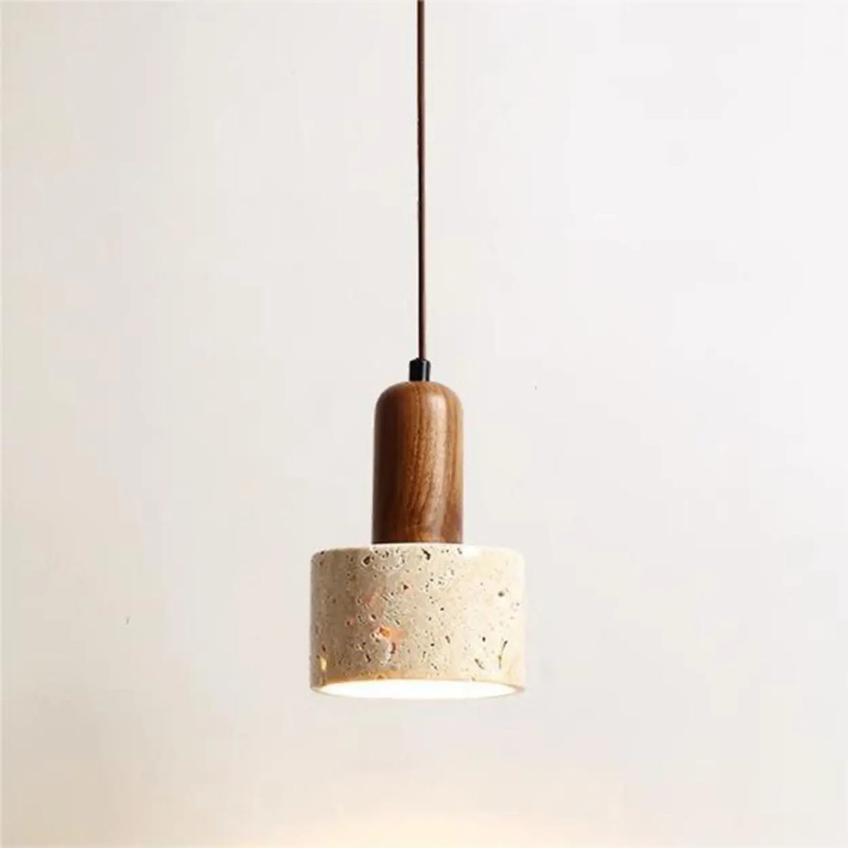 Contemporary Geometric Stone Bedroom Pendant Light Image - 5