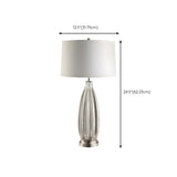 Contemporary Glass Base Fabric Drum Shade Table Lamp #size