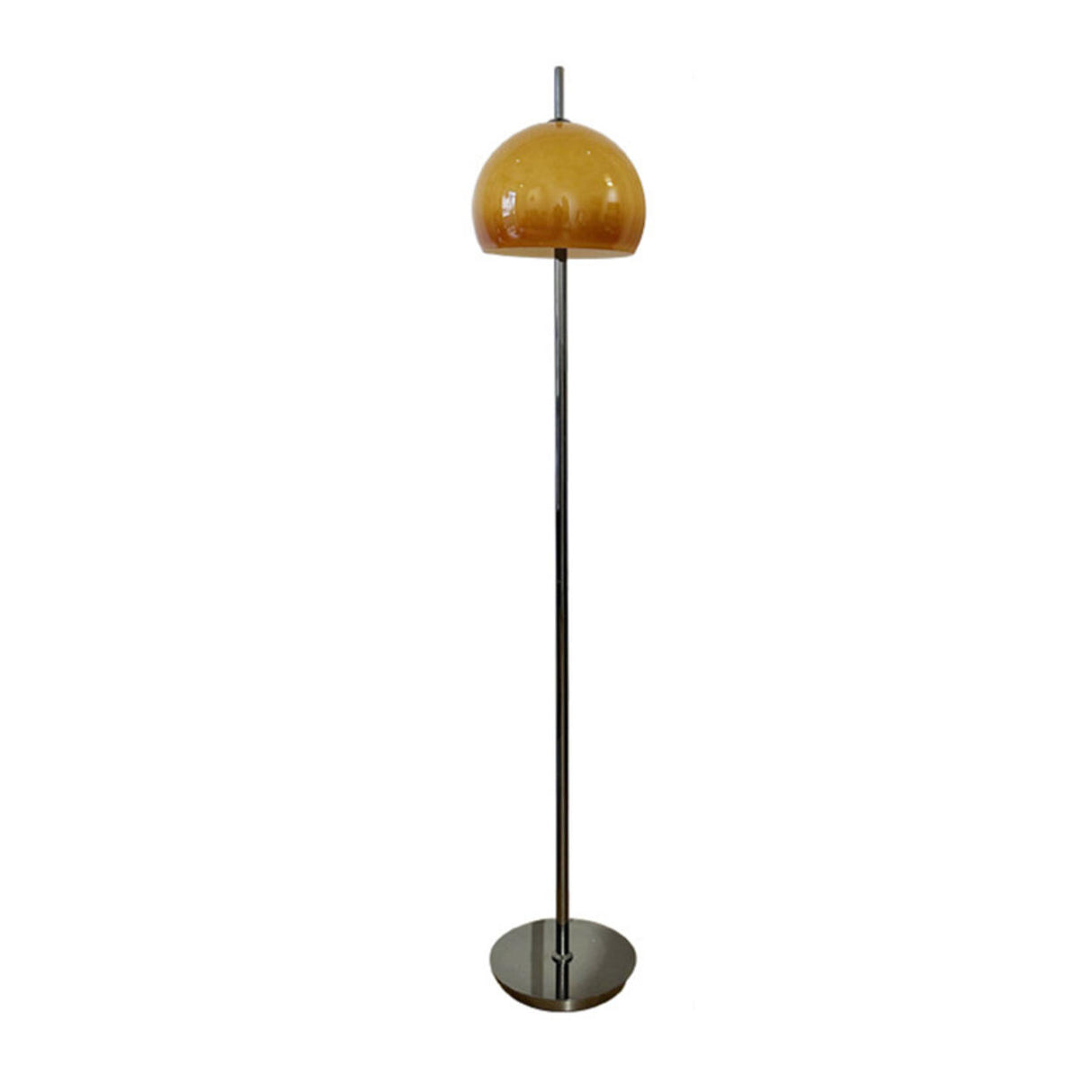 Contemporary Glass Dome Metal Bedside Floor Lamp Image - 6