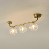 Contemporary Glass Globe Gold Ceiling Vanity Light  Image - 10