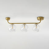 Contemporary Glass Globe Gold Ceiling Vanity Light  Image - 11