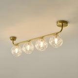 Contemporary Glass Globe Gold Ceiling Vanity Light  Image - 12