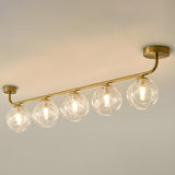 Contemporary Glass Globe Gold Ceiling Vanity Light  Image - 13