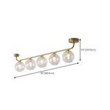 Contemporary Glass Globe Gold Ceiling Vanity Light  Image - 16