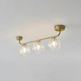 Contemporary Glass Globe Gold Ceiling Vanity Light  Image - 2