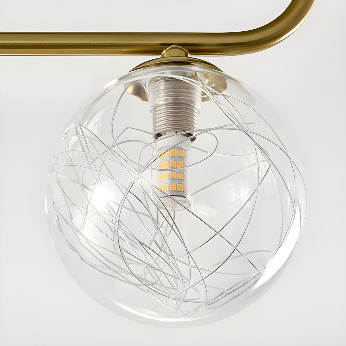 Contemporary Glass Globe Gold Ceiling Vanity Light  Image - 6