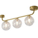 Contemporary Glass Globe Gold Ceiling Vanity Light  Image - 7