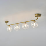 Contemporary Glass Globe Gold Ceiling Vanity Light  Image - 8