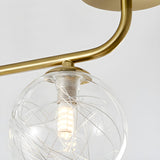 Contemporary Glass Globe Gold Ceiling Vanity Light  Image - 9