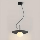 Contemporary Globe Bulb Resin Disc Pendant Light Image - 3