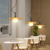 Contemporary Globe Bulb Resin Disc Pendant Light Image - 4