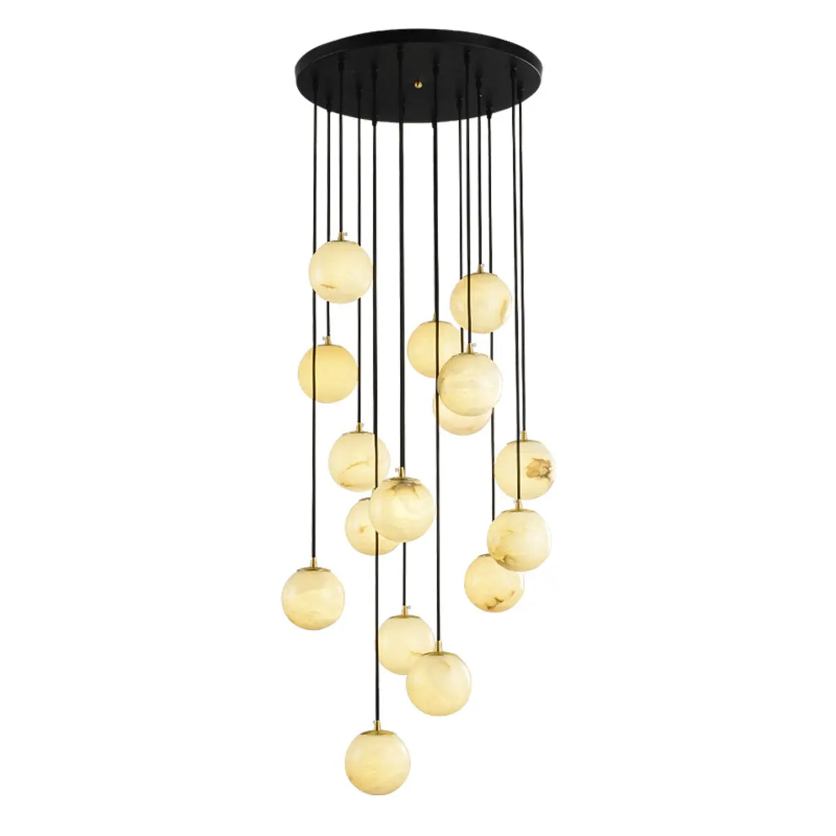 Contemporary Globe Cluster Alabaster Staircase Pendant Light Image - 10