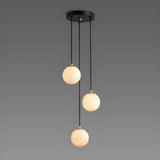 Contemporary Globe Cluster Alabaster Staircase Pendant Light Image - 16