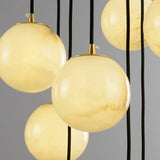 Contemporary Globe Cluster Alabaster Staircase Pendant Light Image - 18