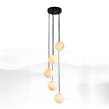 Contemporary Globe Cluster Alabaster Staircase Pendant Light Image - 4