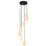 Contemporary Globe Cluster Alabaster Staircase Pendant Light Image - 7