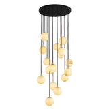 Contemporary Globe Cluster Alabaster Staircase Pendant Light Image - 9