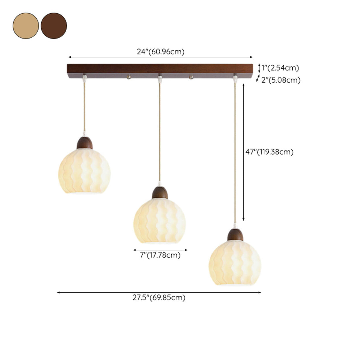 Contemporary Globe Glass 3-Light Island Light Fixture 