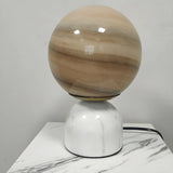 Contemporary Globe Glass Black Marble Base Table Lamp Image - 5