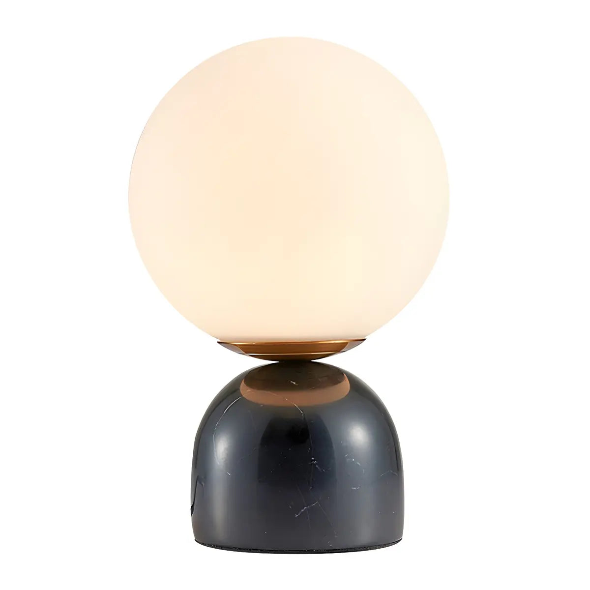 Contemporary Globe Glass Black Marble Base Table Lamp Image - 9