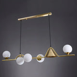 Contemporary Globe Glass Dining Room Pendant Light Gold Image - 14