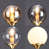 Contemporary Globe Glass Dining Room Pendant Light Gold Image - 17