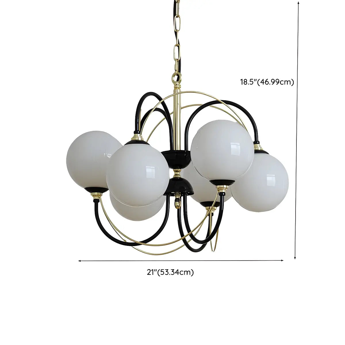 Contemporary Globe Glass Indoor White Medium Chandelier 